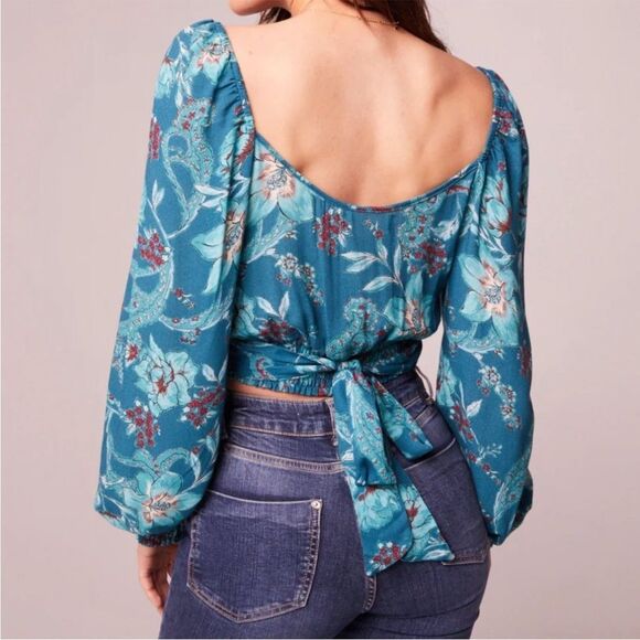 Band of the free NWT Celine Floral Blue Long top - large - Picture 2 of 5
